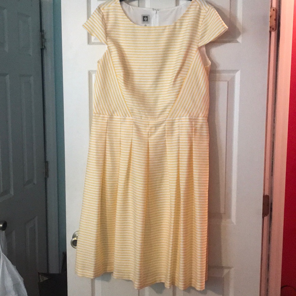 Anne Klein, yellow and white dress